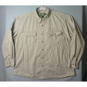 Cabela's Safari Shirt Mens XXL Hunt Fish Utility Multi Pocket LS Work Wear Rugge